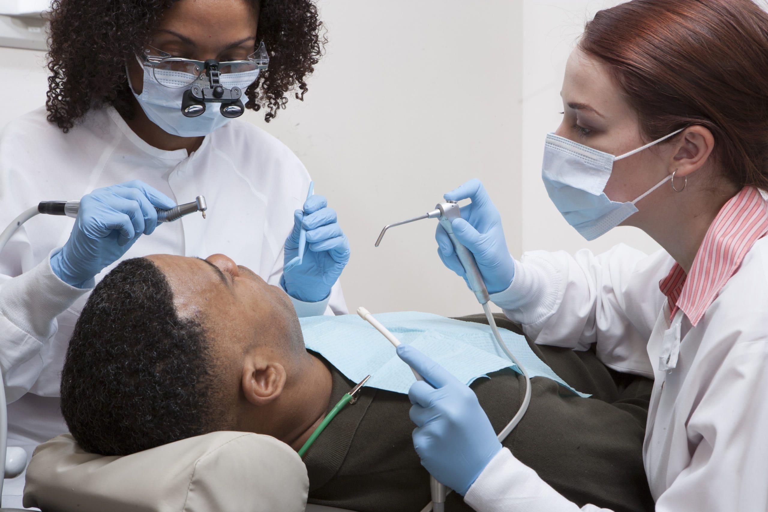 Dentist with patient